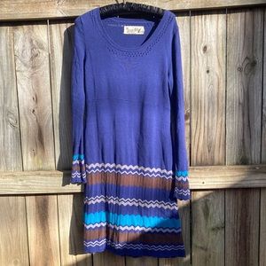 Aventura lightweight purple blue sweater dress